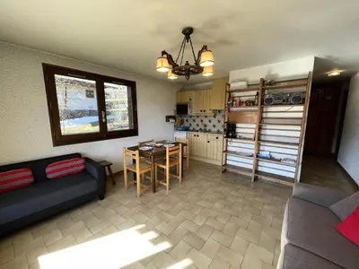 a living room with a couch and a table at Résidence Les Granges De Colomb - Granges de Colomb B106 MAE-5322 in Combloux