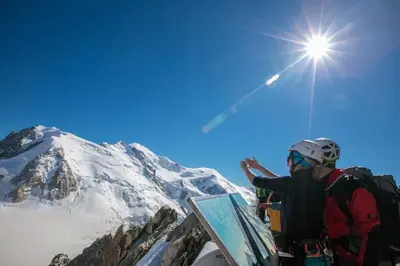 two people standing on top of a snow covered mountain at Maison du Roi - Happy Rentals in Chamonix-Mont-Blanc