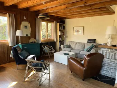 a living room with a couch and a fireplace at Chalet Le Bionnassay - Chalet le Bionnassay MAE-8134 in Saint-Gervais-les-Bains
