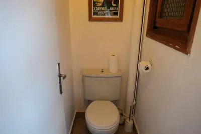 a small bathroom with a toilet in a room at Chalet Le Bionnassay - Chalet le Bionnassay MAE-8134 in Saint-Gervais-les-Bains