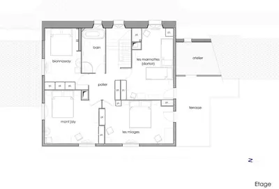 a floor plan of a house at Chalet Keller in Les Contamines-Montjoie