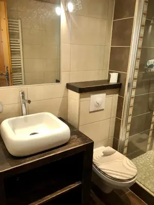 a bathroom with a sink and a toilet at Studio Le 4122 - Chamonix centre Clos du Savoy in Chamonix-Mont-Blanc