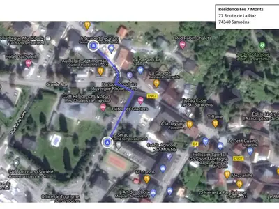 a map of a city with many buildings at Appartement sud chaleureux, proche centre et ski, WIFI - FR-1-624-14 in Samoëns