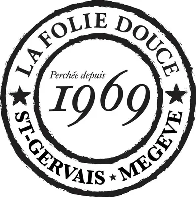 a stamp with the colgate doughnuts inc logo at Kaban' des neiges in Saint-Gervais-les-Bains