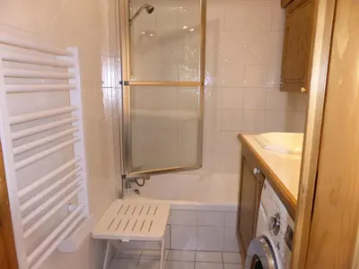 a bathroom with a shower and a toilet and a sink at Résidence Les Carlines - Carlines 3 MAE-8424 in Les Contamines-Montjoie