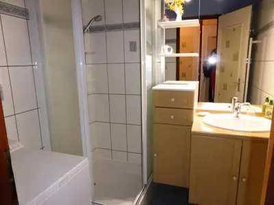 a bathroom with a shower and a sink at Résidence Mont'seu - Mont'seu C401 MAE-6354 in Les Contamines-Montjoie