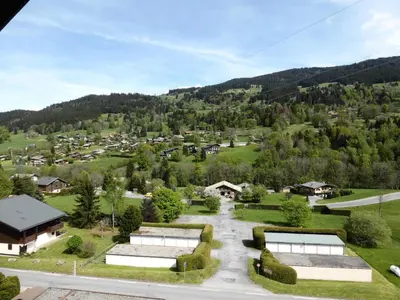 an aerial view of a small town in a mountain at Résidence Princesse En Etraz Narcisse - Princesse en Etraz N41 MAE-2294 in Combloux
