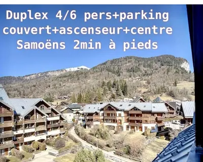 a sign that reads duplex premier parkingconsecutive condos at Duplex Samoëns 4/6 couchages in Samoëns