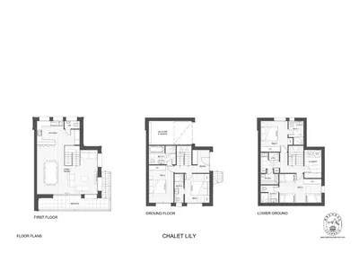 a floor plan of the residences at avalon commons at Chalet Lily by Brennus Chamonix in Chamonix-Mont-Blanc