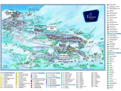 a map of the disneyland resort at Appartement spacieux, accès pistes, piscine, spa - FR-1-425-120 in Flaine