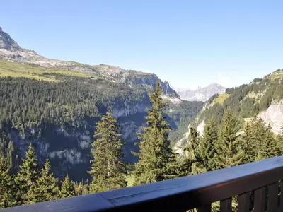 a view from the balcony of a mountain at Appartement 6 pers. confortable à Flaine avec balcon - FR-1-425-148 in Flaine
