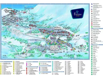 a map of a ski resort at Studio rénové 4 pers, proche pistes, balcon, casier ski - FR-1-425-172 in Flaine