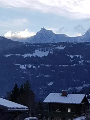 a house with a view of a mountain at Appartement - Combloux in Combloux