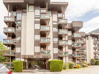 a building with balconies on the side of it at Apartment Castel des Roches B20 by Interhome in Saint-Gervais-les-Bains