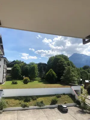 a view from the balcony of a building at Studio Les Carroz in Les Carroz d'Araches