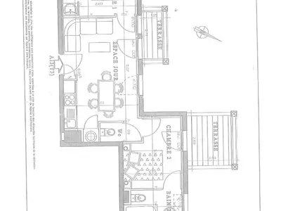 a floor plan of a house at Appartement 3 pièces, 6 personnes, proche pistes de ski, Wi-Fi - FR-1-815-87 in Morillon