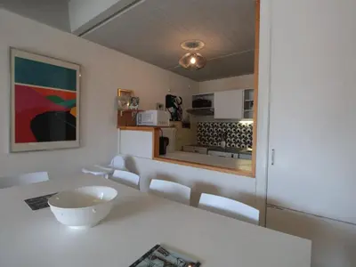 a kitchen with a counter with a bowl on a table at Appartement 3 pièces pour 8 pers. au pied des pistes – Résidence Aldebarran, Flaine Forum - FR-1-687-98 in Arâches-la-Frasse