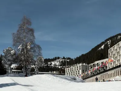 a snow covered slope in front of a resort at Studio pour 4 personnes proche pistes et commerces à Flaine Forêt - FR-1-687-105 in Arâches-la-Frasse