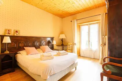 a balcony with a view of a mountain at Maison Emile Devouassoud in Chamonix-Mont-Blanc