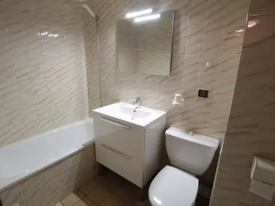 a bathroom with a toilet and a sink and a tub at Studio spacieux 5 pers avec parking aux Carroz d'Arâches - FR-1-572-192 in Arâches-la-Frasse