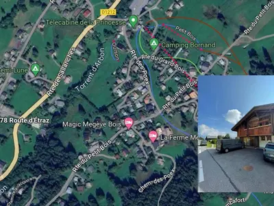 a map of the approximate location of the magic mixtape box at Appartement neuf spacieux à Megève avec jardin privatif - FR-1-569-60 in Megève