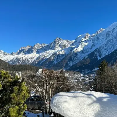 Logement avec jardin et vue panoramique MontBlanc