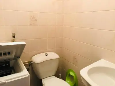 a bathroom with a white toilet and a sink at Appartement 3 pièces, 6 pers., Samoëns, avec Wifi et Parking - FR-1-629-11 in Samoëns