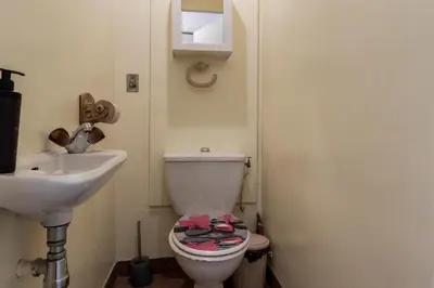 a bathroom with a toilet and a sink at Le Crétet 2 - Best views of the Mont-Blanc in Chamonix-Mont-Blanc