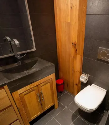 a bathroom with a white toilet and a sink at Les Ecureuils -Rénové 100m2 - 8per - Skis aux Pieds - Vue sur la Montagne in Les Houches