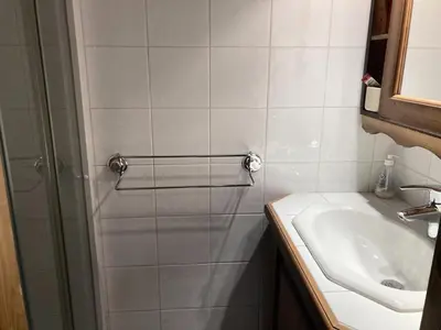 a bathroom with a shower and a sink at Résidence Le Hameau Des Glaciers - Hameau des Glaciers D02 MAE-5834 in Les Houches