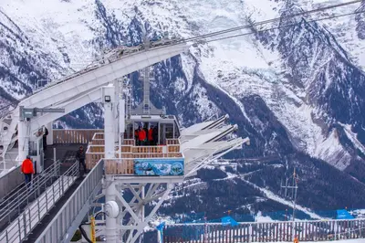 an aerial view of a town in the snow at Chamonix Sud - Bâtiment Iris 357 - Happy Rentals in Chamonix-Mont-Blanc