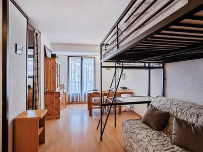 a living room with a loft bed and a couch at Apartment La Comtesse-10 by Interhome in Saint-Gervais-les-Bains