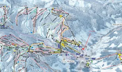 a map of a ski resort in the mountains at Stallion d15 MEGEVE in Megève