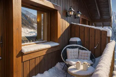 a bathroom with a sink and a bath tub with a sink at Bright apt facing the Mont Blanc chain in Les Houches
